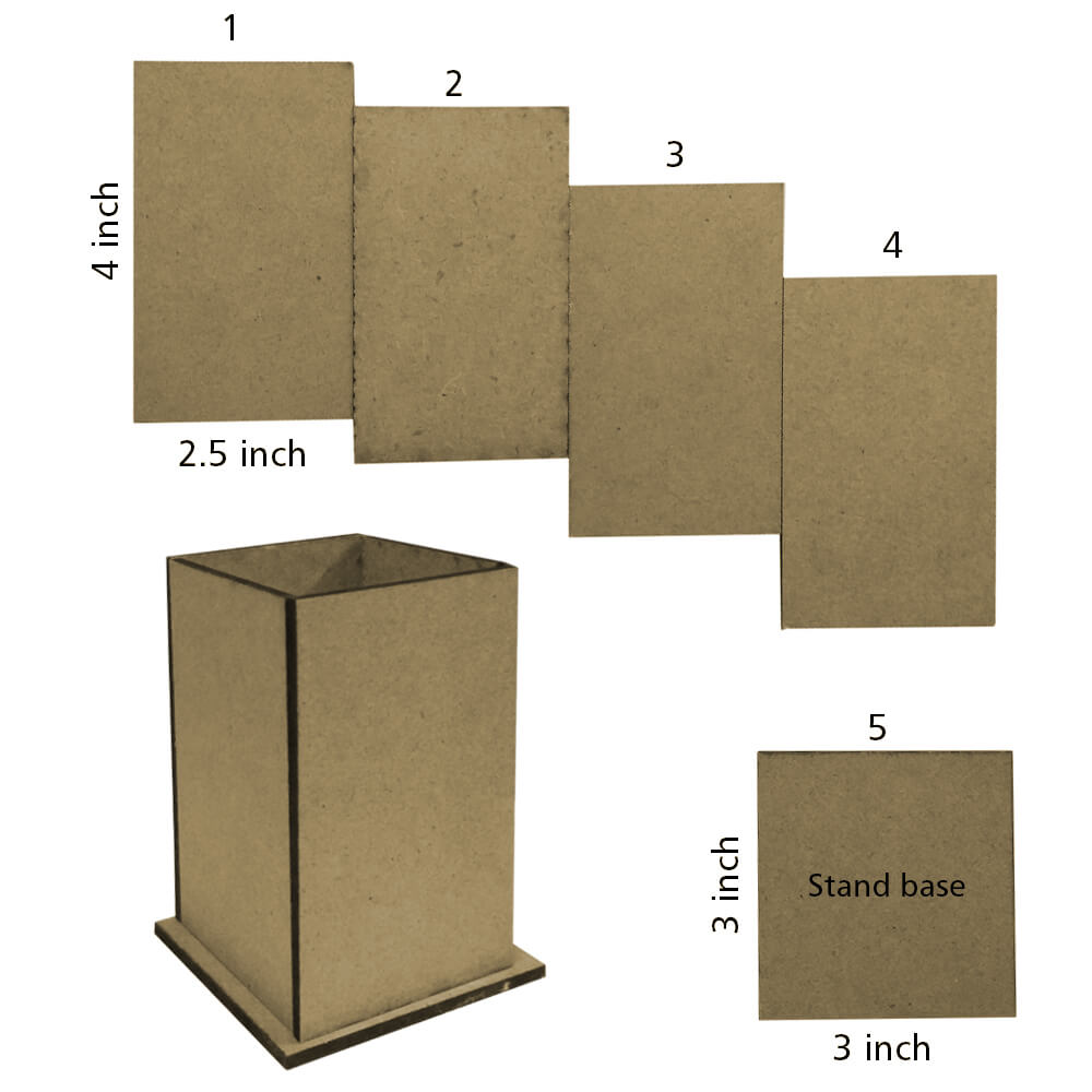 Set of 5 Pen stands MDF Pen Stand